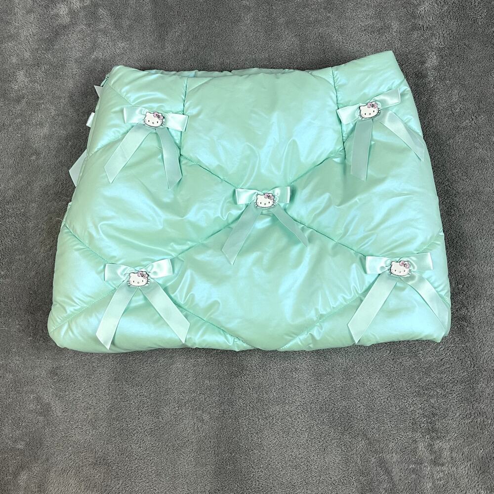 Hello Kitty X Forever 21 Puffer Skirt‎ Womens M Mint Charms Bling Coquette